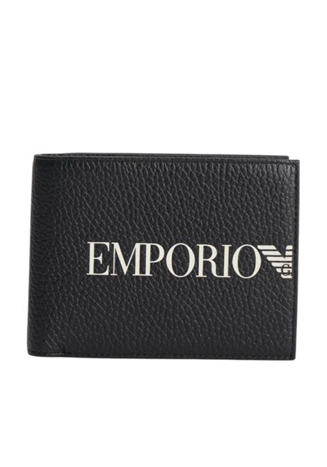 Portafoglio uomo nero con logo bianco EMPORIO ARMANI | Portafogli | EM003591 AF19355UC001